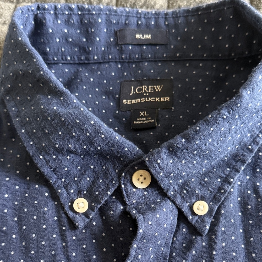 J. Crew Seersucker Short Sleeve Shirt